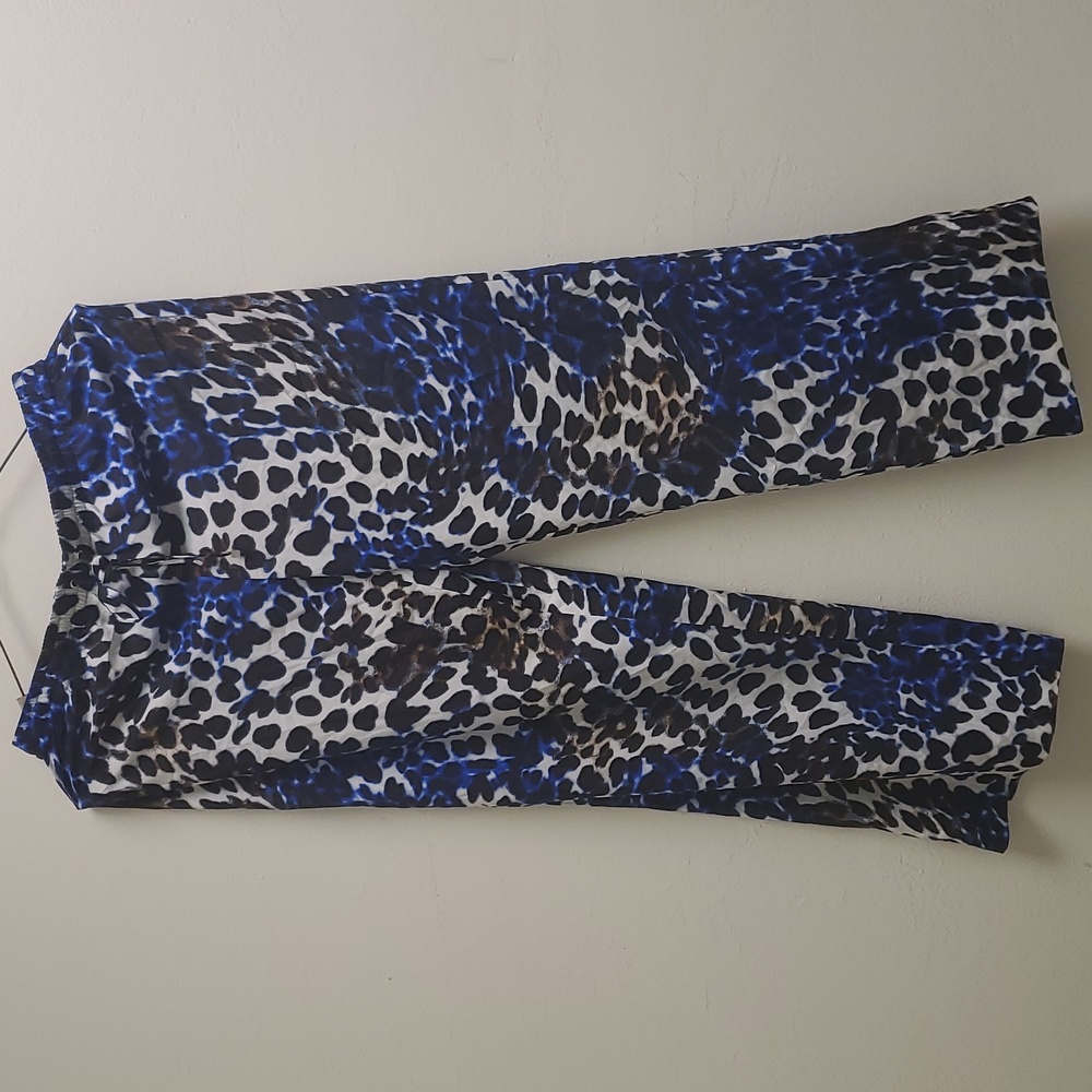 Calvin Klein Animal Print Sheer Drawstring Polyester Pants Beach Lounge Sz M NWT